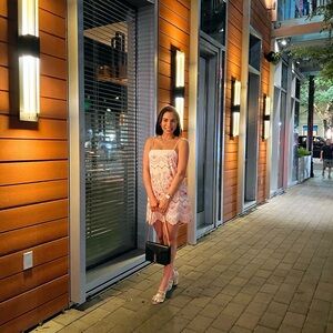 Zara Pink Lace Mini Dress